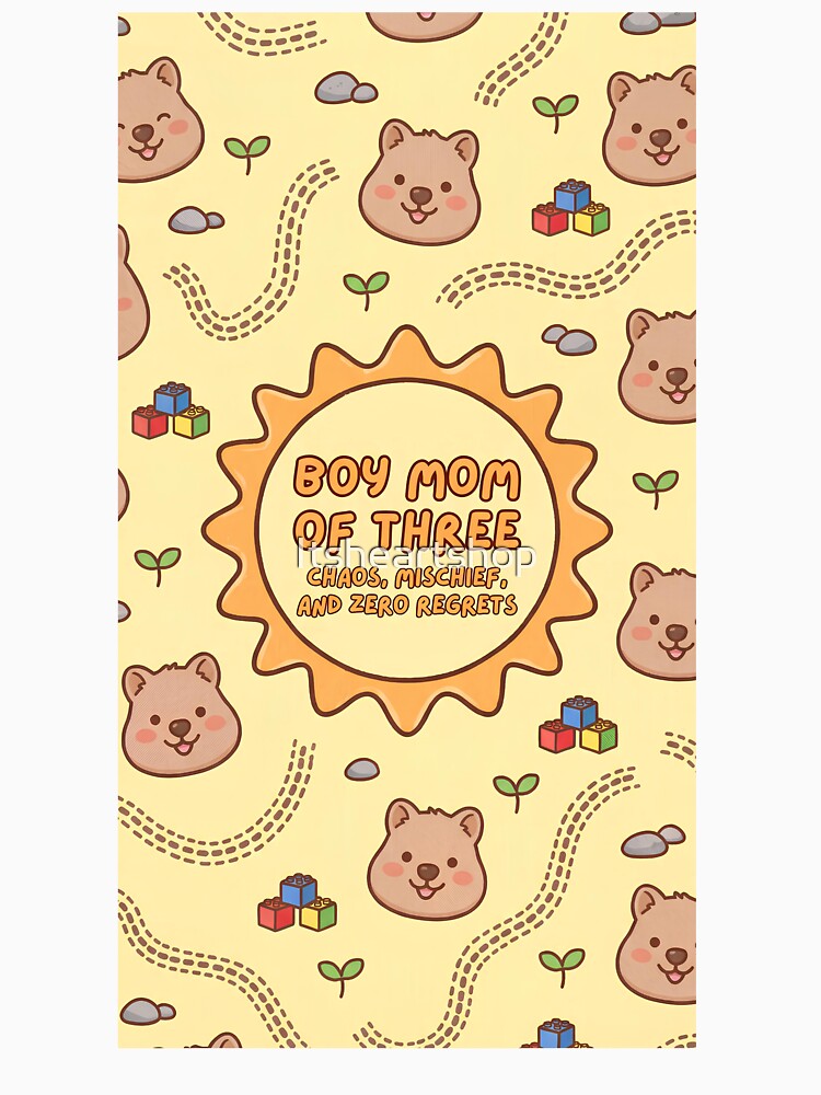 Boy Mom of 3 Cute Quokka Pattern by Itsheartshop