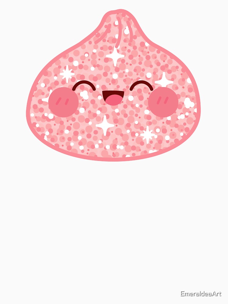 Reddish Glitter squishy Dumpling – Cute Kawaii Food Character Design by EmeraldeaArt