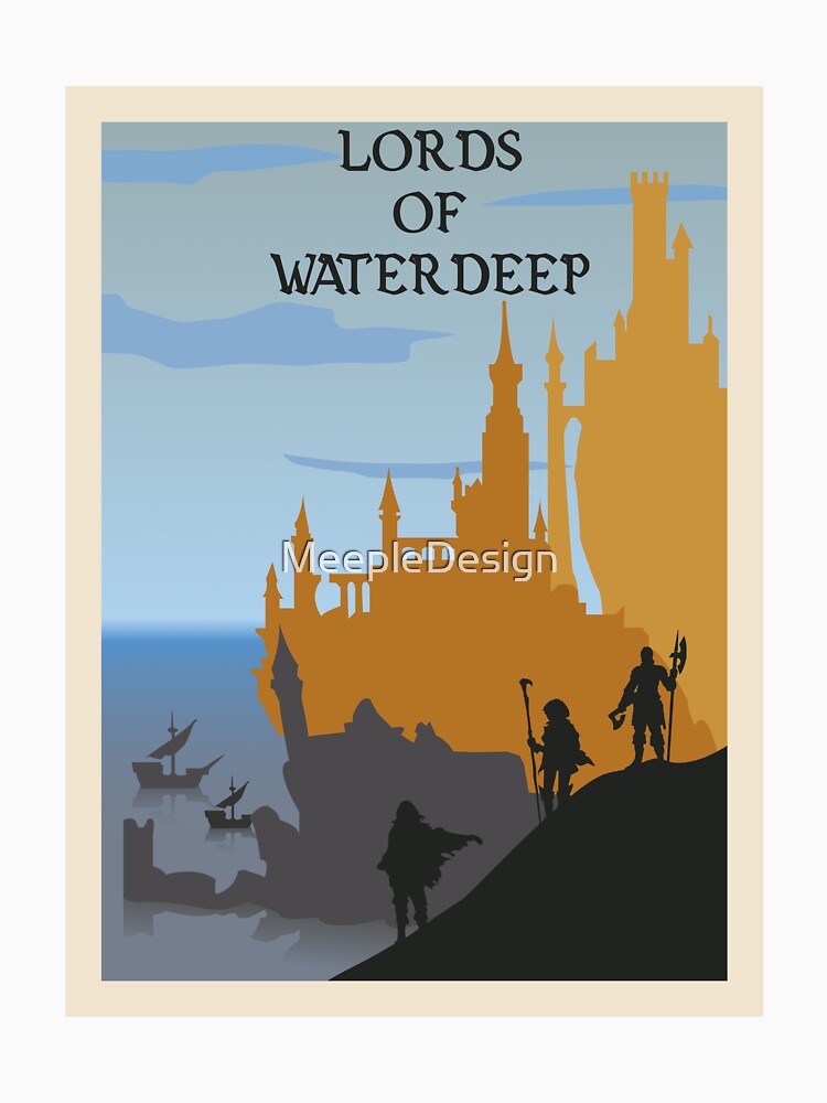 Lords of Waterdeep - Board Games - Minimalist Travel Poster Style - Board Game Art by MeepleDesign