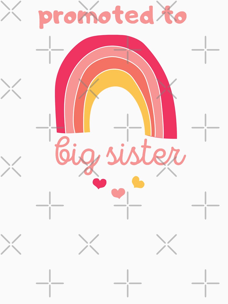 Promoted to big sister - Cute pink rainbow big sister design by Theleochick