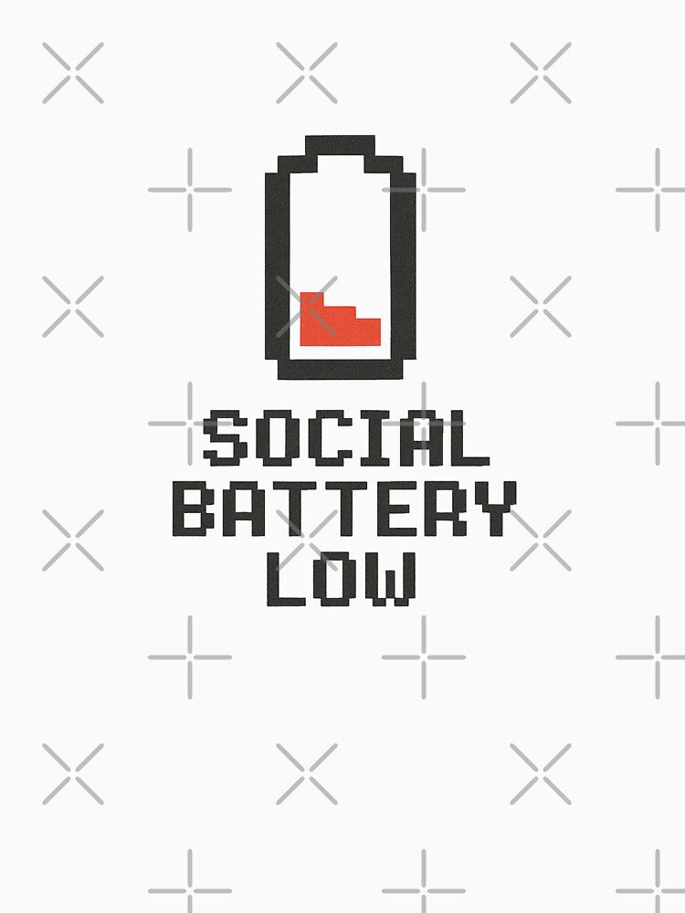 Social Battery Low Pixel Art by GenzShoppingHub