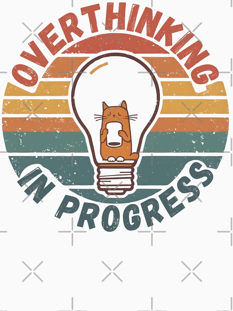 Overthinker Cat  funny  gifts who love cats and identify with the overthinking mindset by ketkacreations
