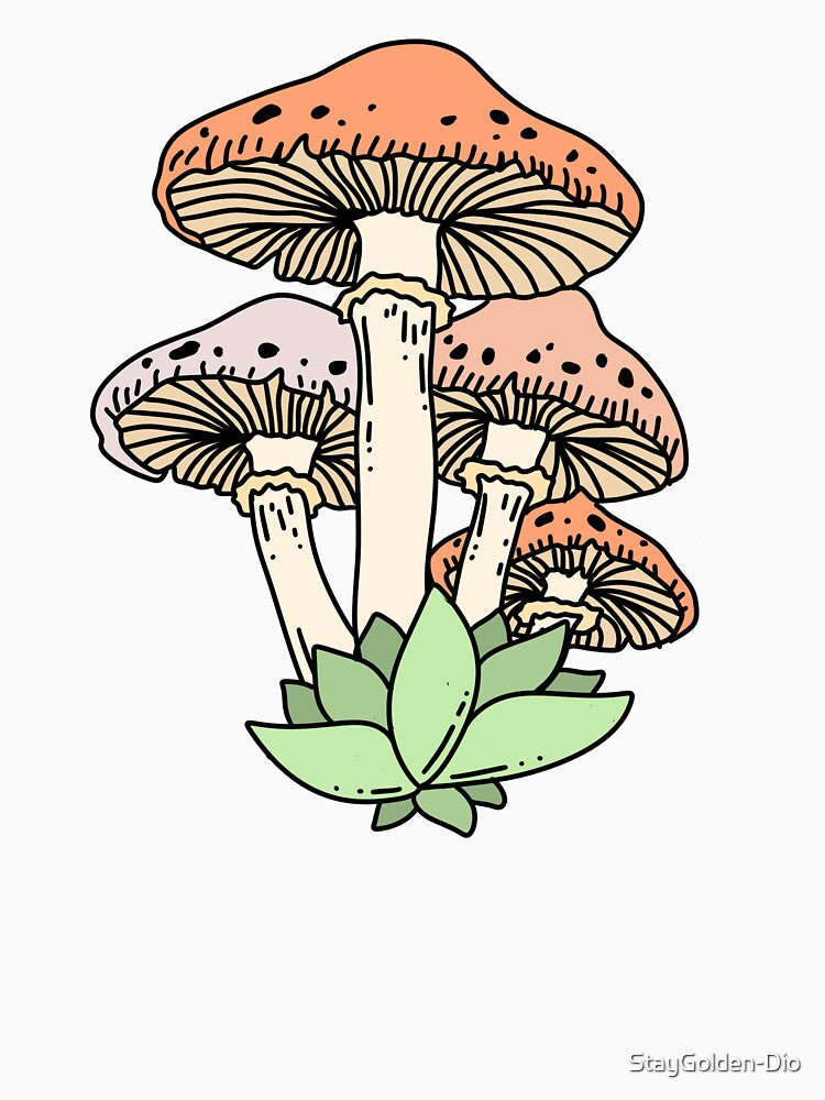 Mushroom and Succulent by StayGolden-Dio