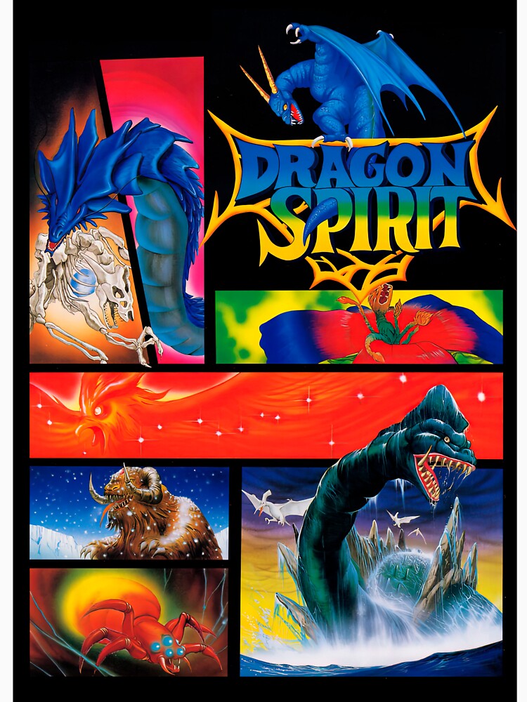 Dragon Spirit Arcade Game Cover by Retr0Tshirts