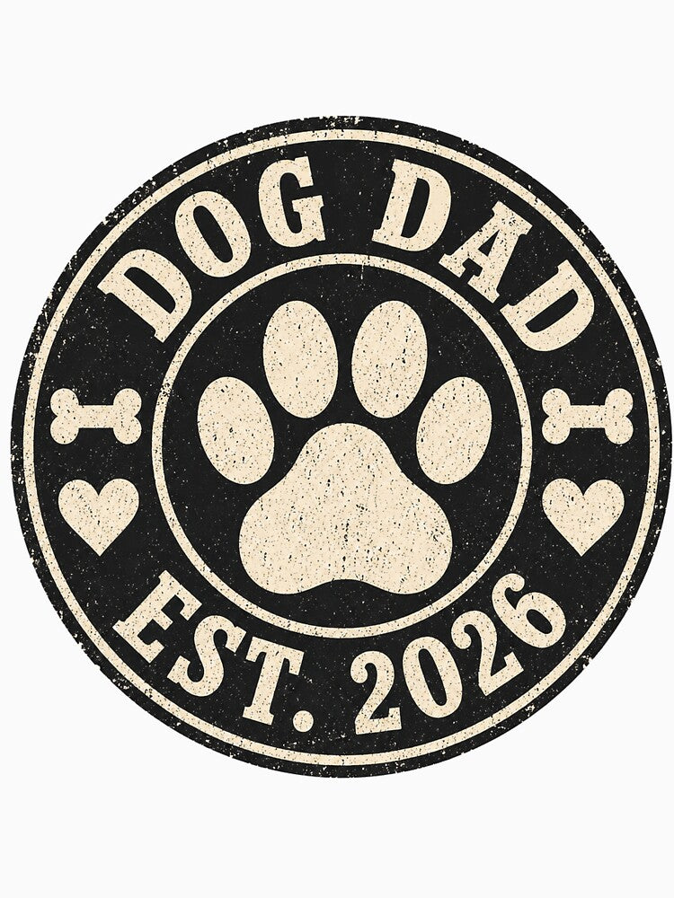 Dog Dad Est 2026 Vintage Badge Father's Day Gift First Time Dog Owner by Amnesia-Proto