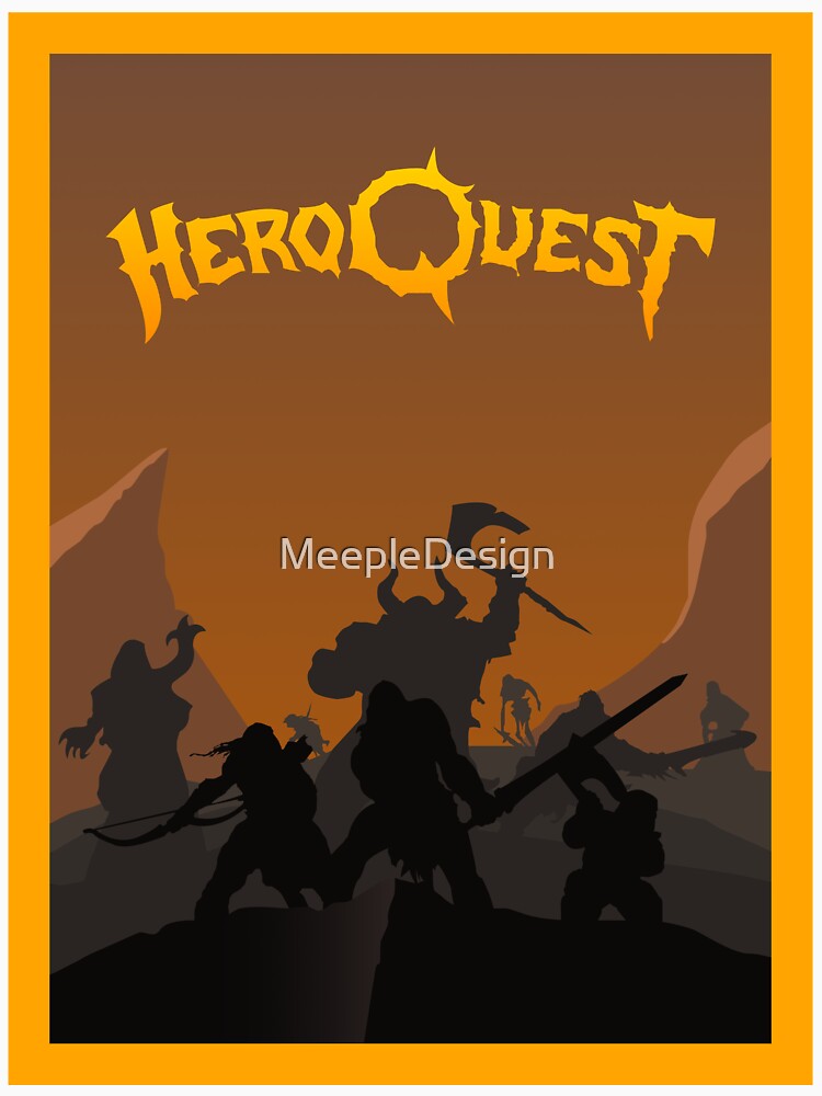HeroQuest - Board Games - Minimalist Travel Poster Style - Board Game Art by MeepleDesign