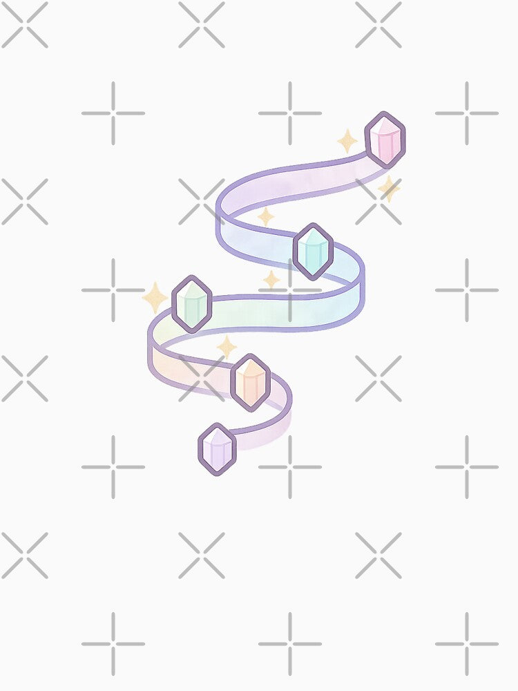 Chakra Crystal Ribbon | Kawaii Pastel Crystal Sticker | Energy Flow Art | Spiritual Healing Aesthetic by HerDreamCodes