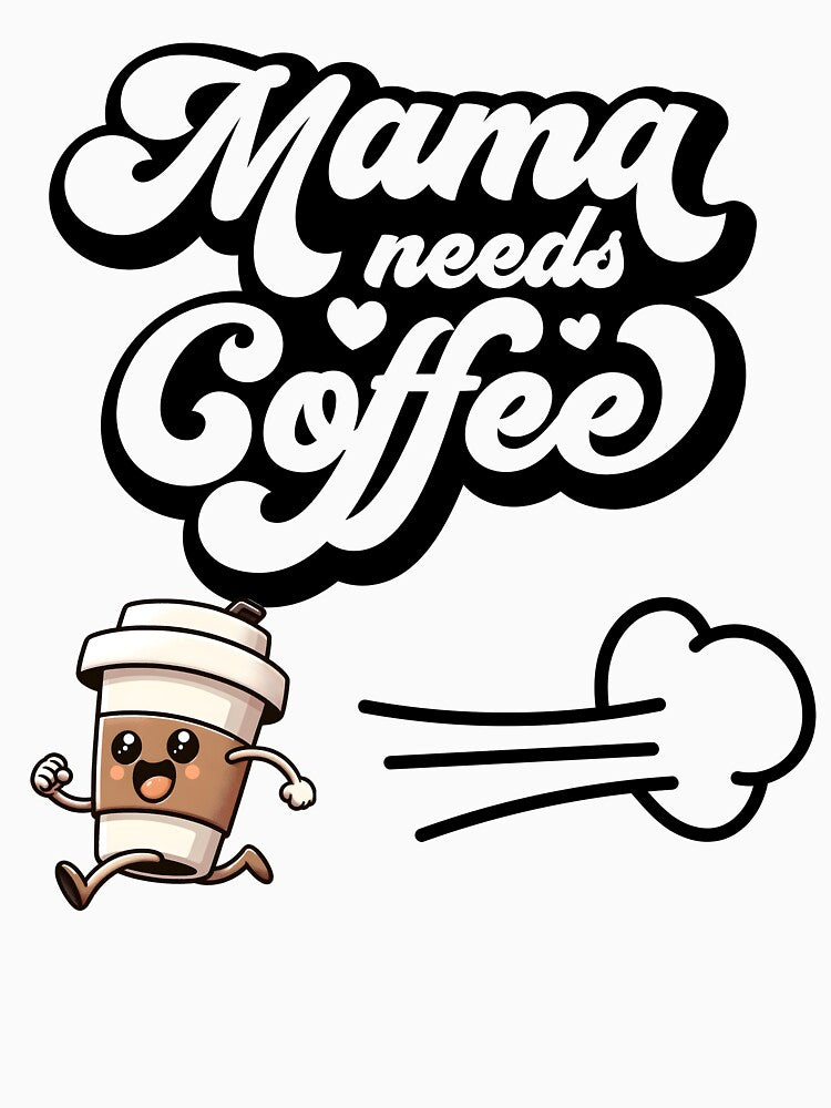 "Running on Coffee & Chaos – Cute Kawaii Cup Design" by Cgriffin18