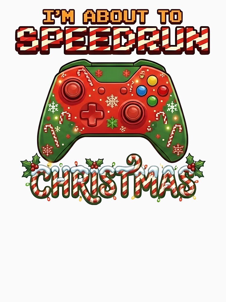 I'm About to Speedrun Christmas – Festive Gamer Art Design by PHRASEandSTYLE