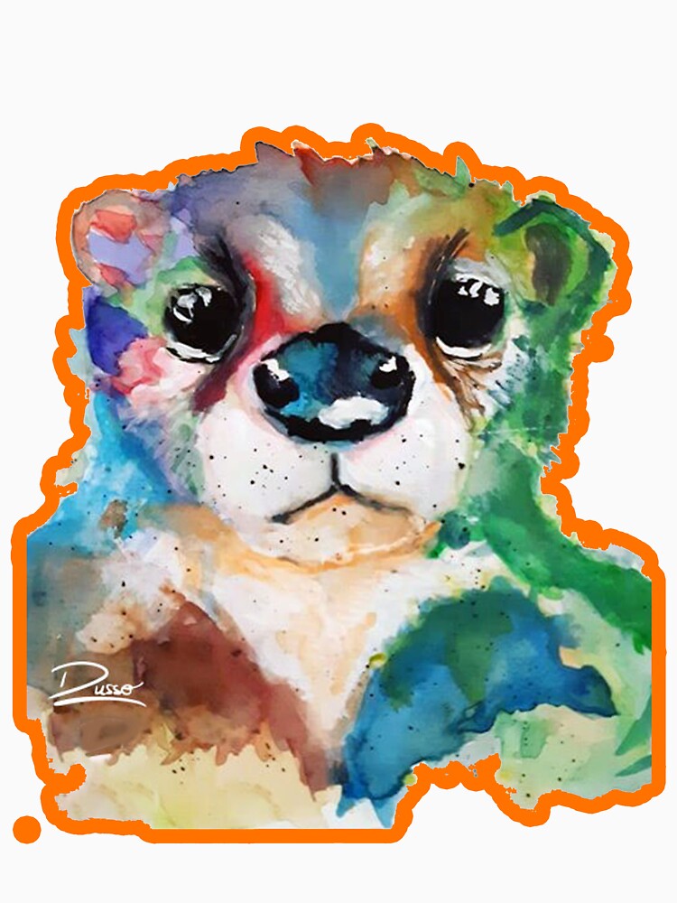 Baby sea otter, colorful watercolored by dusso