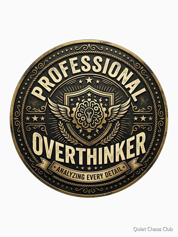 Professional Overthinker Funny Relatable Typography Design by Quiet Chaos Club