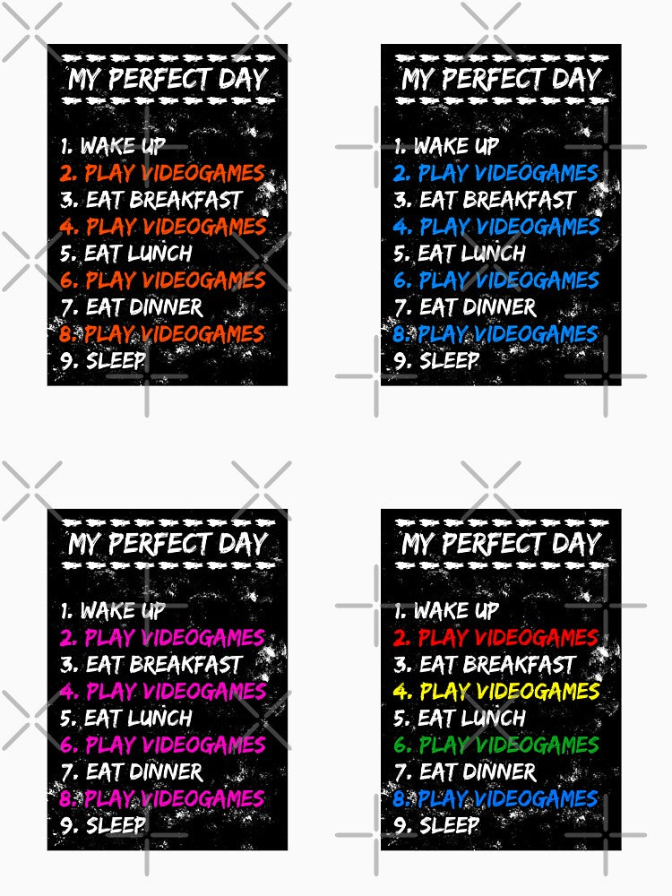 My Perfect Day Videogames, Gamer Gift, Sticker Pack by FNStuff