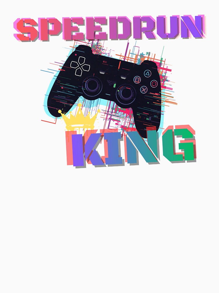 Speedrun King Glitch Controller – Cyber Gamer Speedrunning Art by PHRASEandSTYLE