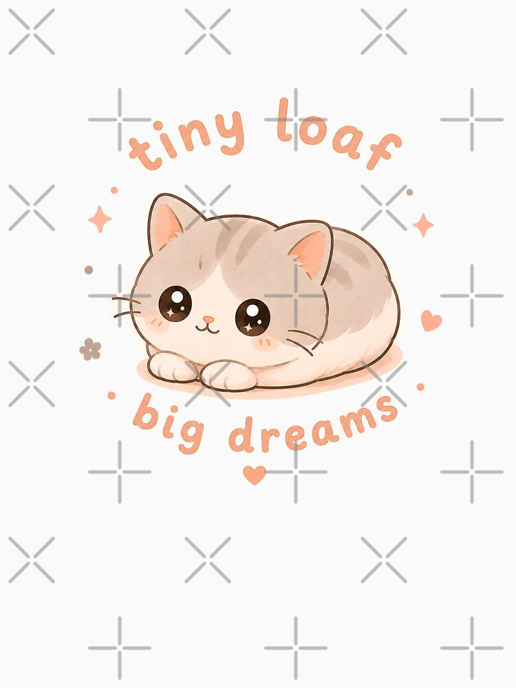 Tiny Loaf Big Dreams Cat Shirt, Cute Kawaii Cat by ModernPaws