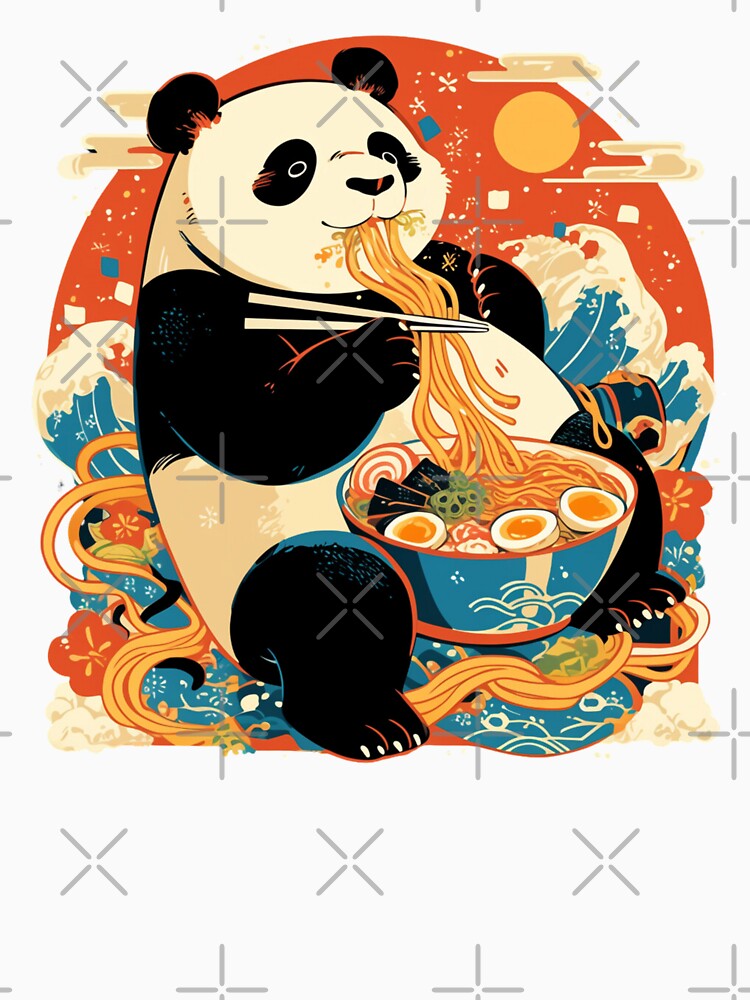 Panda eating bowl of spicy beef ramen noodles by Nightarcade