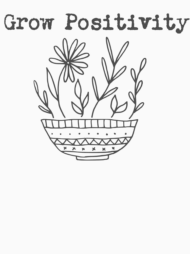 Grow Positivity | Funny Plant | Plant Mom | Succulent | House Plants | Plants | Plant Lady | Plant Lover | Gardener | Gardening | Plant on a Stool by ShoniwDesigns