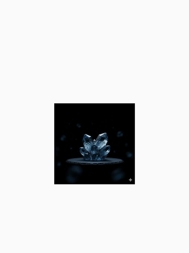 Mystic Blue Crystal Cluster – Dark Energy Fantasy Art by RZandRaiDesigns