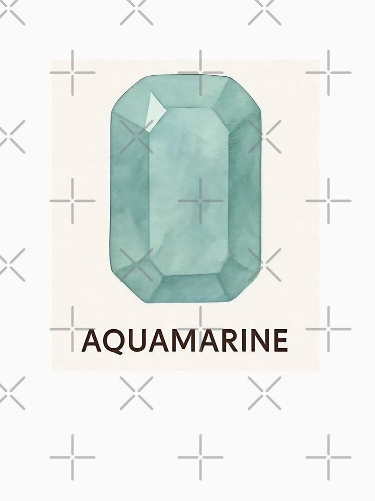 Aquamarine – March Birthstone Gem Stone Design by JuliJoy