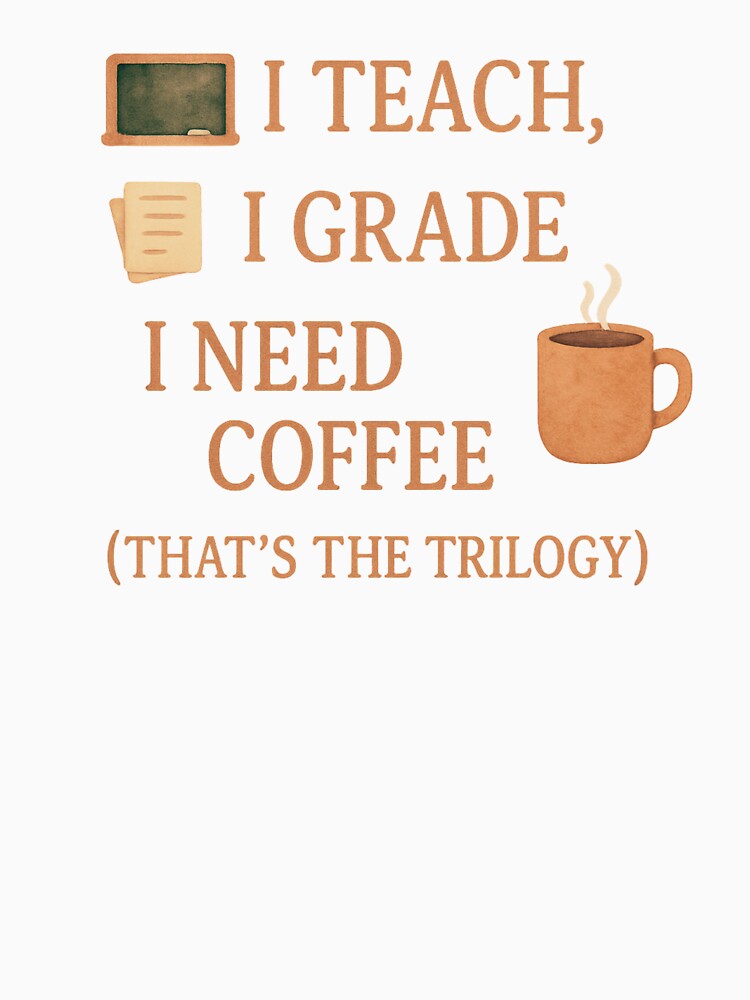 Funny Teacher Trilogy Need Coffee Minimal Watercolor by Just You Tee | Say It Loud, Wear It Proud