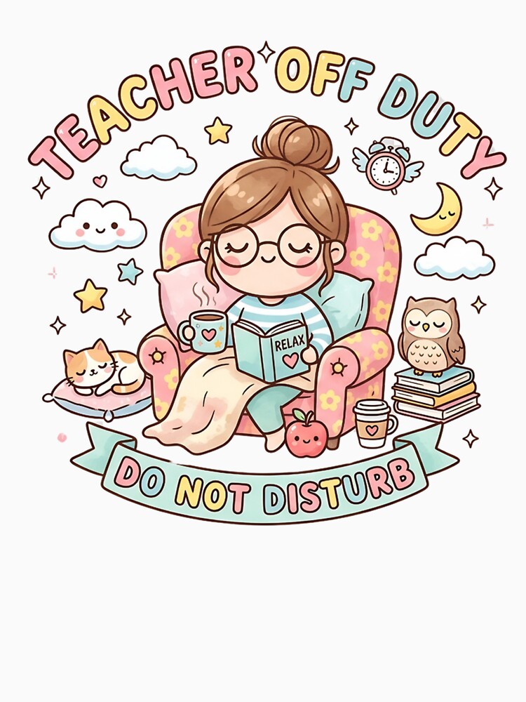 Kawaii Teacher Off Duty Do Not Disturb – Cute Chibi Reading Aesthetic by MyTutina