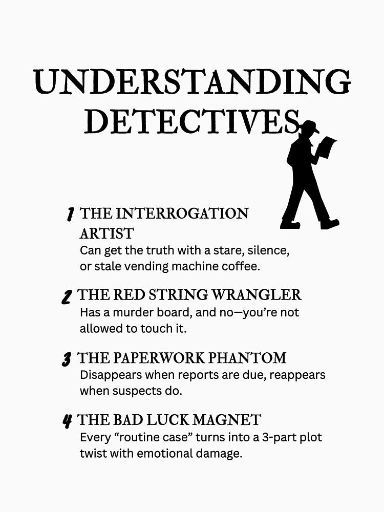 Understanding Detectives – Funny Crime Solver Quotes for True Crime & Mystery Fans by PsyFlow35