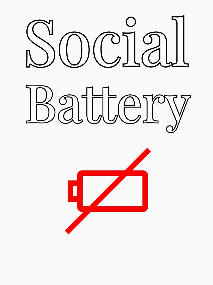 Social Battery – Empty Battery Icon & Introvert Mood Design by MOKRONOS