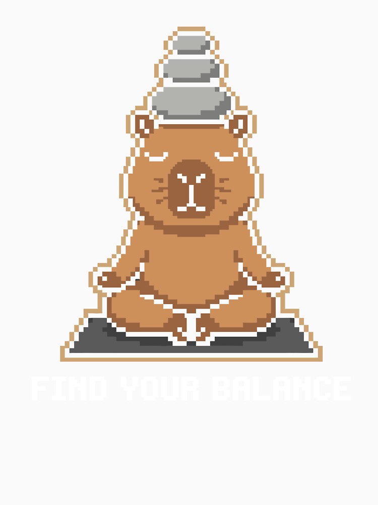 Zen Capybara Meditation - Cute Yoga Pixel Art by artistastshirt