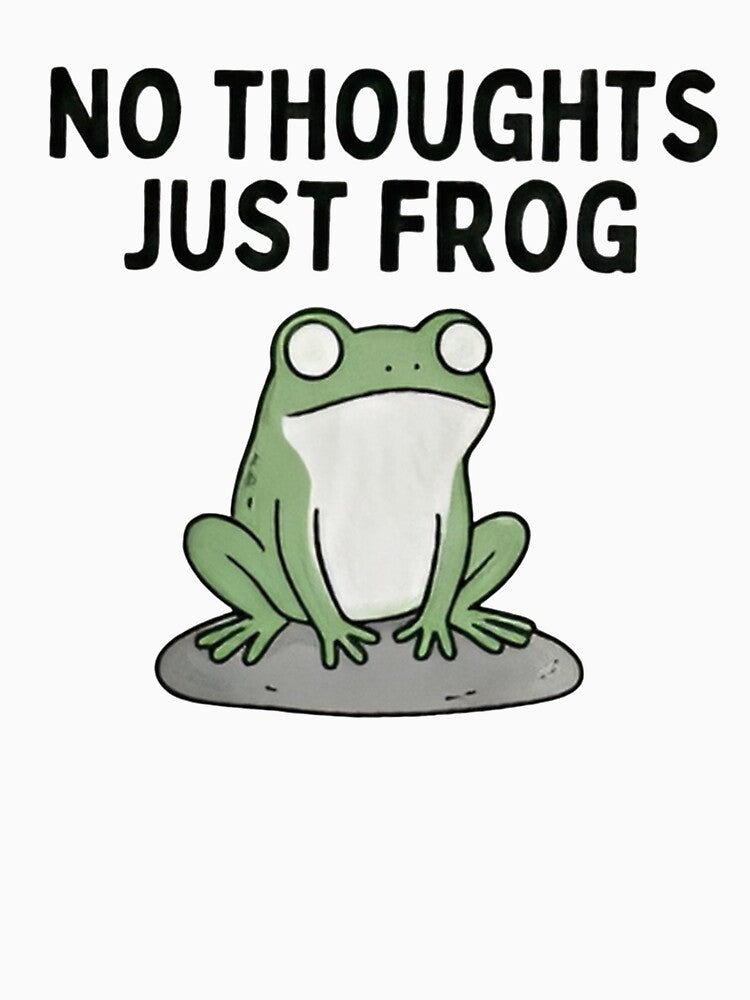 No Thoughts Just Frog Shirt – Silly Empty Brain Meme Tee by ZyxDes