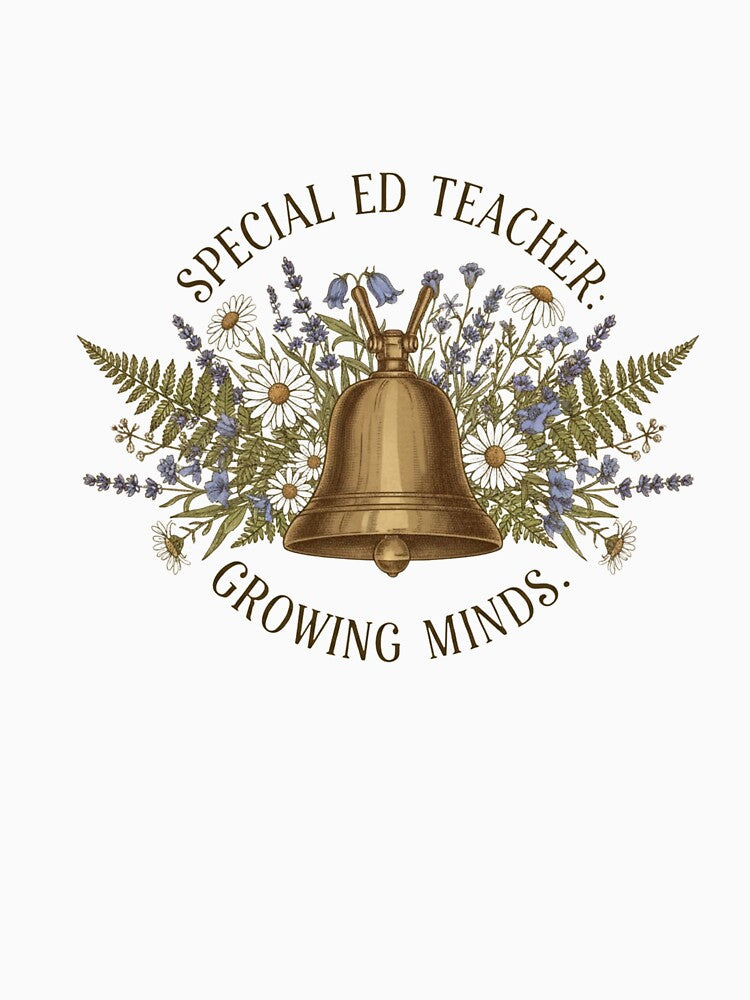 Special Ed Teacher Growing Minds vintage botanical educator gift by language-des