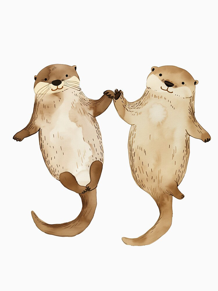 Otters holding hands by mosfunky