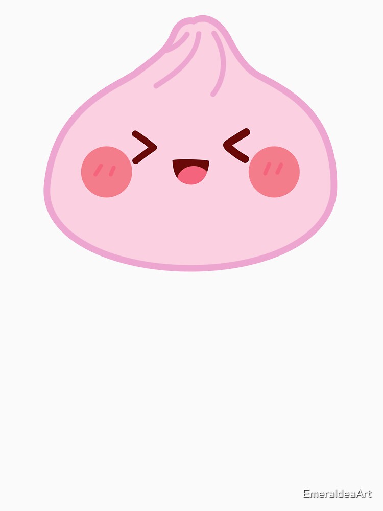 Pink squishy Dumpling – Cute Kawaii Food Character Design by EmeraldeaArt