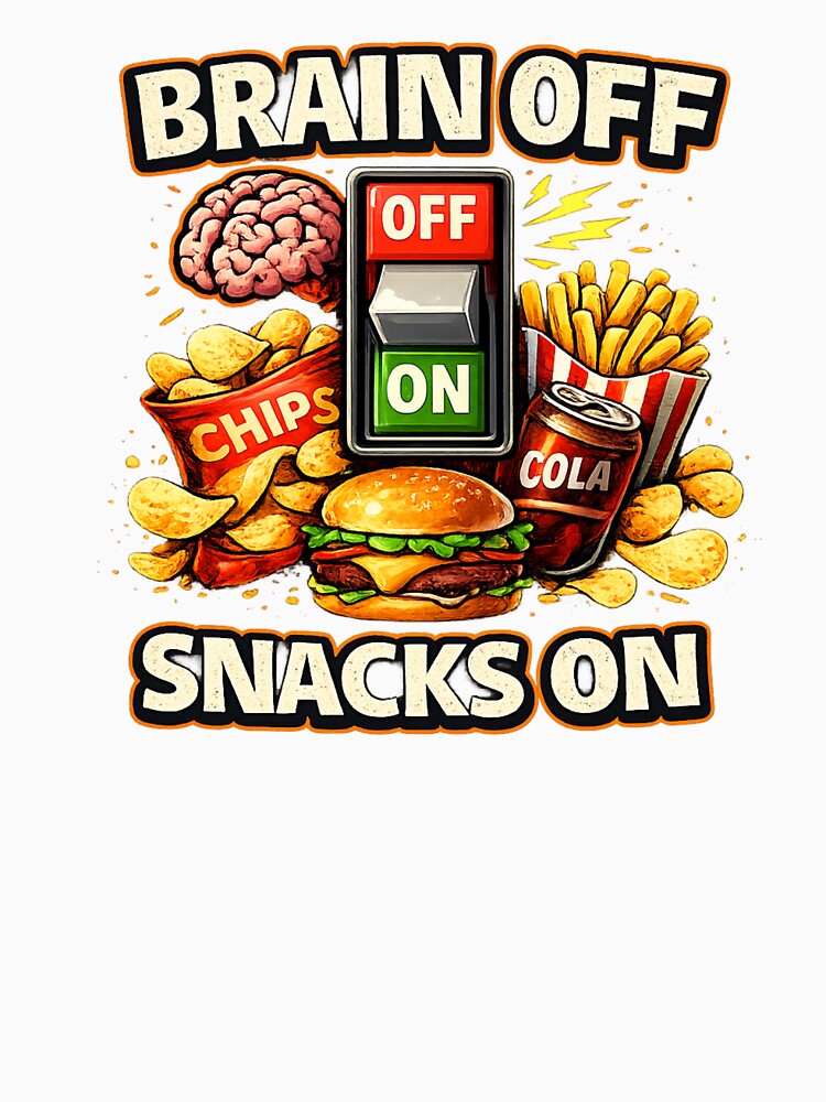 Brain Off Snacks On Funny Lazy Food Mode Design by Timeless Junction