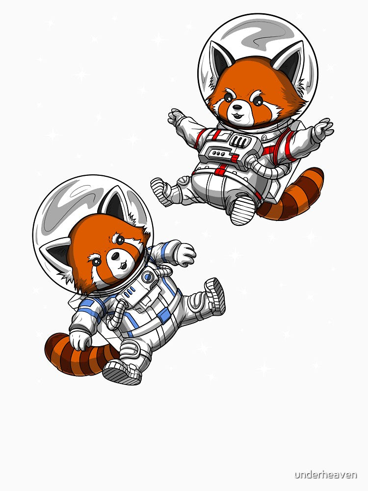 Red Panda Bear Astronauts by underheaven