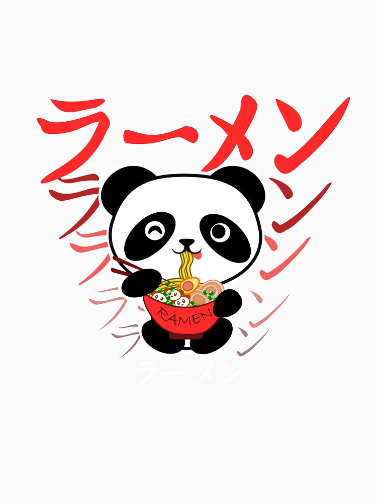 Cute Kawaii Baby Panda Eating Ramen Spicy Japanese Noodle by merchloh128
