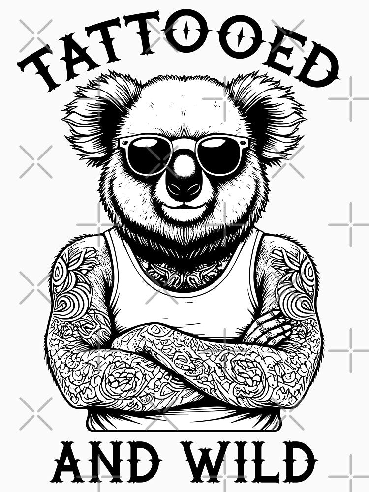 Tattooed And Wild Funny Inked Koala Animal Tattoo Lover by GrandeDuc