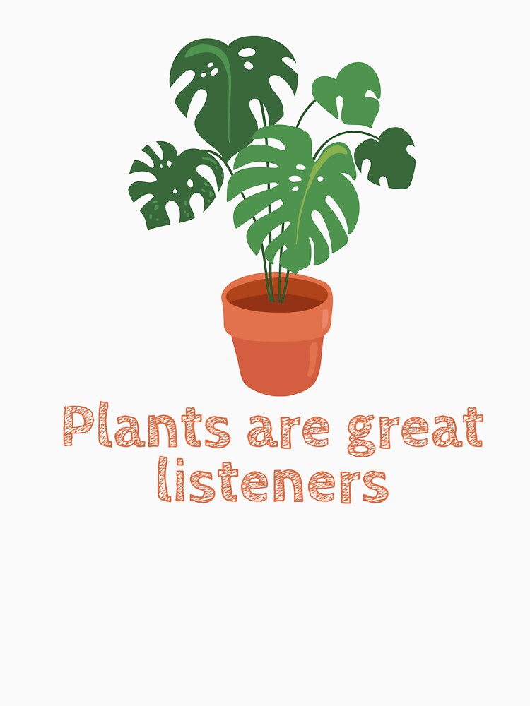 Plants are Great Listeners | Plant Mom | Orange | Monstera | House Plants | Plants | Plant Lady | Plant Lover | Gardener | Gardening | Plant on a Stool by ShoniwDesigns