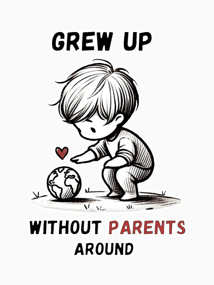 Grew Up Without Parents – Lonely Boy Emotional Artwork by Just Meaningful