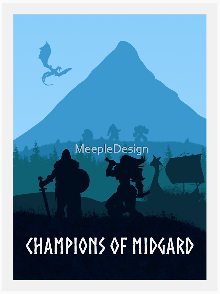 Champions of Midgard - Board Games - Minimalist Travel Poster Style - Board Game Art by MeepleDesign