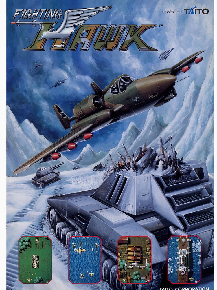 Fighting Hawk Arcade Game Flyer by Retr0Tshirts