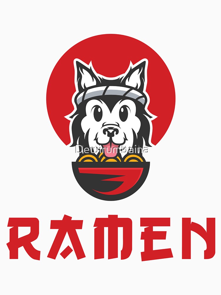 Ramen Dog Kawaii Anime Tee Japanese Gift T-Shirt by Dewirumbaina