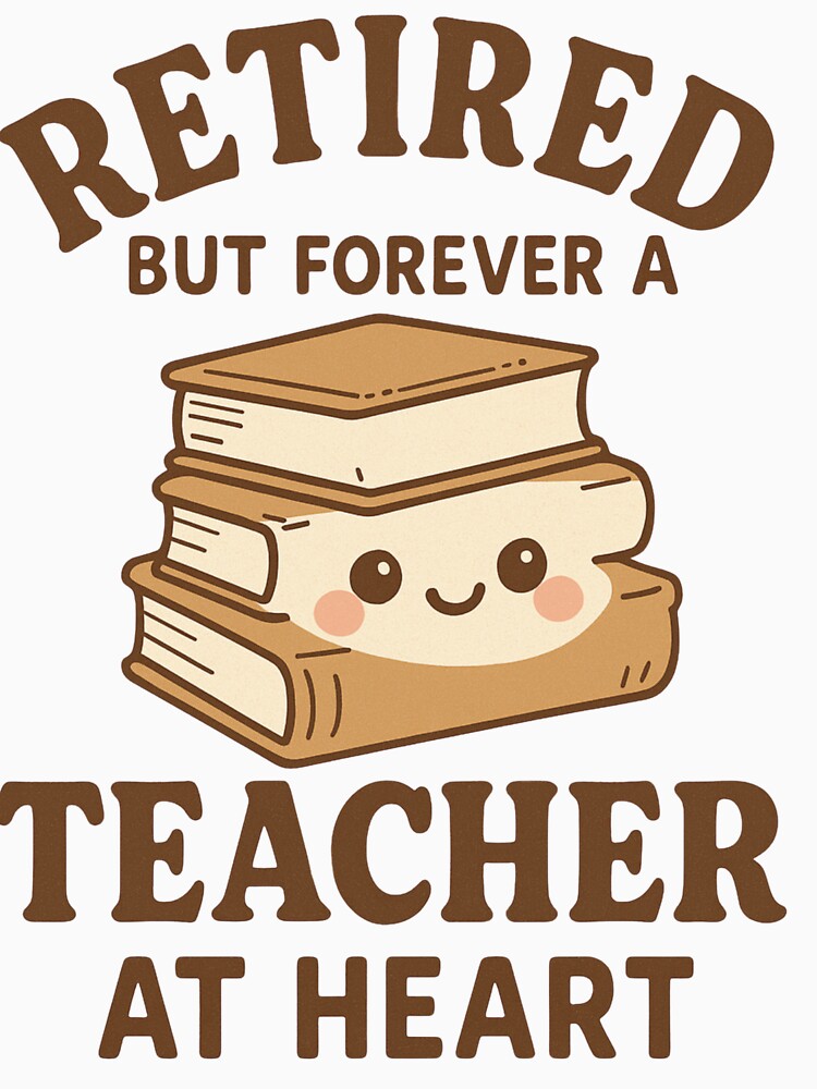 Cute Retired Teacher Kawaii Book Design by Wear Nova