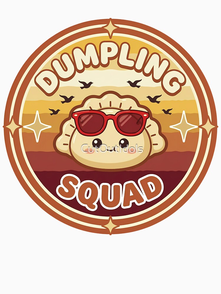 Vintage Dumpling Squad Funny Soup Dumplings Asian Cuisine Kawaii Dumpling Sunset Retro Food Lover by CutOutIdols
