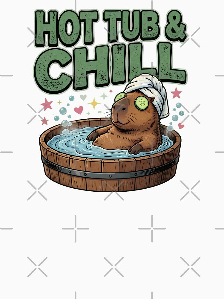 Hot Tub & Chill Capybara Relaxing Design by TshirtsOnline-