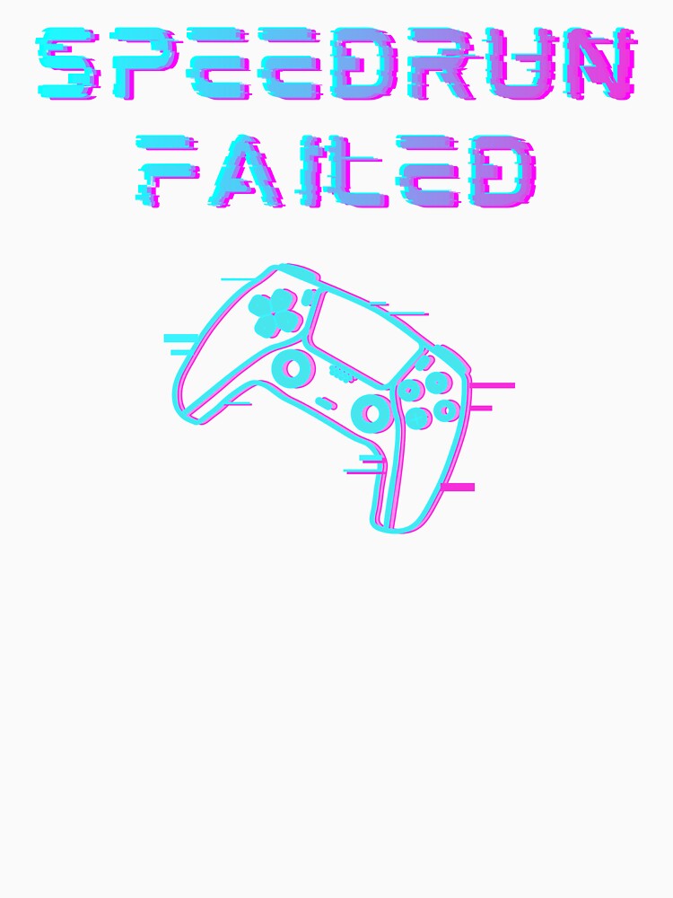 Speedrun Failed – Neon Glitch Controller Gamer Art by PHRASEandSTYLE