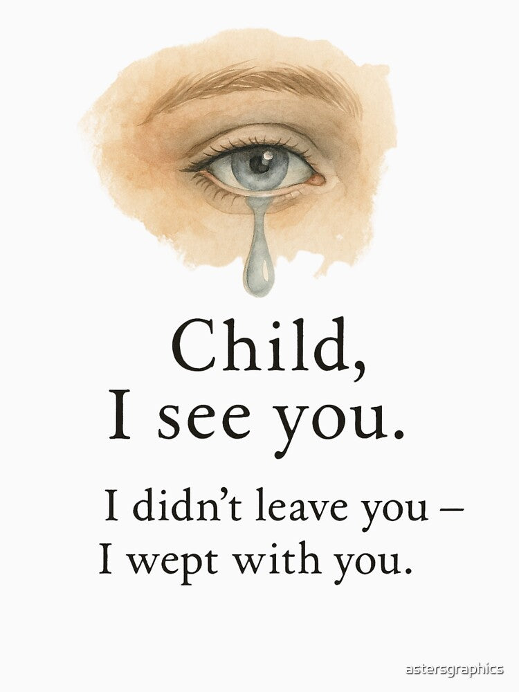 Child, I See You – Healing Christian Tearful Eye Design with Comfort Quote by astersgraphics
