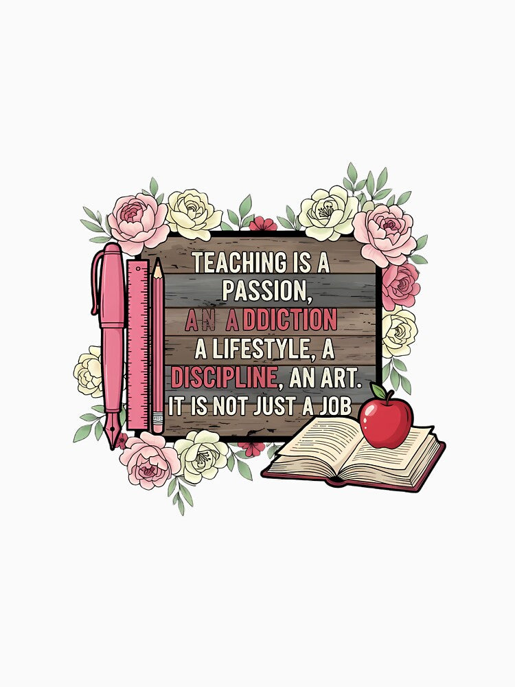 Teaching Is A Passion: Floral School Supplies Art by Jook1951