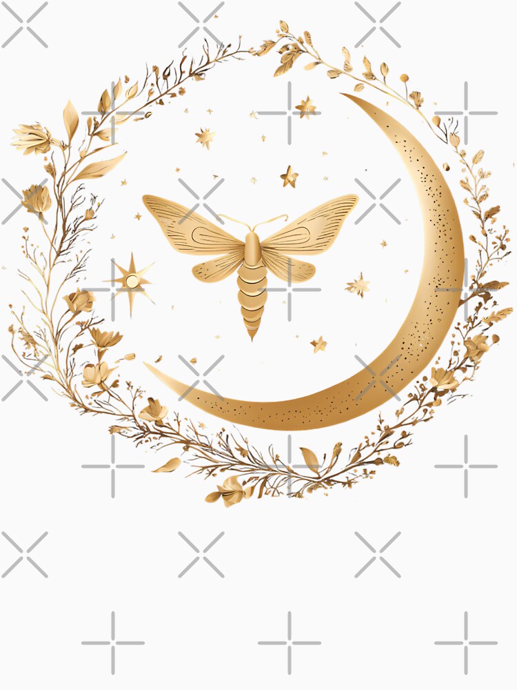 Crescent Moon & Moth Print by Invisible-Cult