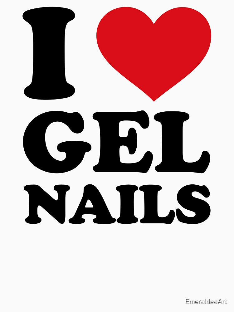 I Love Gel Nails ❤️ Minimal Red Heart Design by EmeraldeaArt