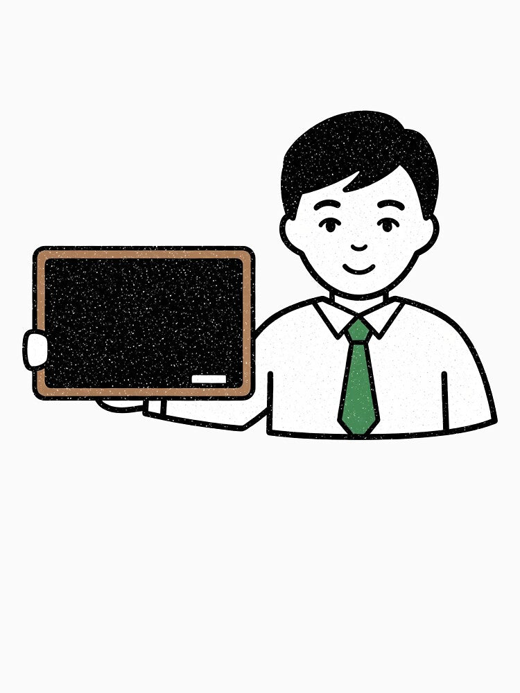 Teacher Pride – Minimalist Chalkboard Icon Art by 001Haiba