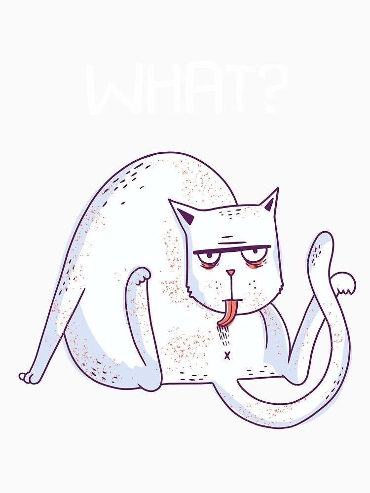 Funny Cat What Humor Kitten Licking Butt by Stacyaz